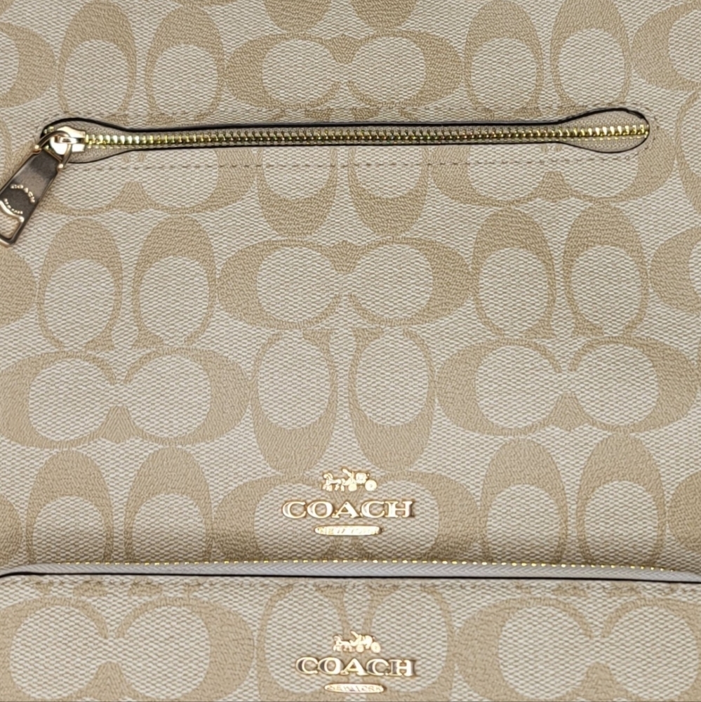 🦒 Coach 2 PCS SET Designer Shoulder Bag Purse Handbag Wallet  Signature - Picture 14 of 14